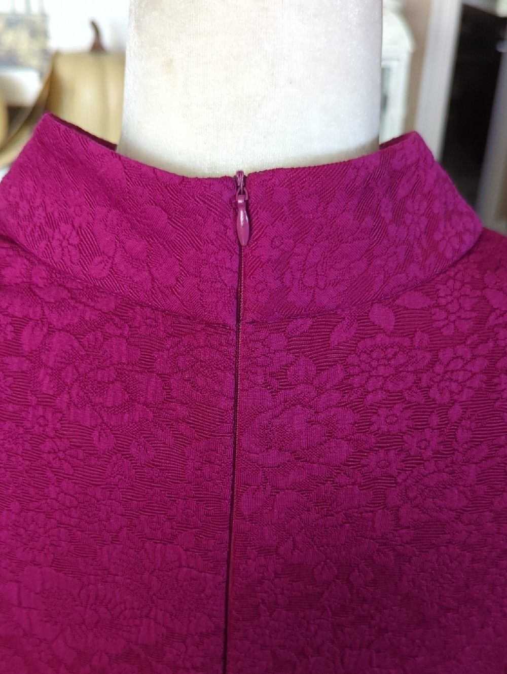 Susan Graver jacquard Textured Berry Mock Neck Plus Size Feminine Tunic Sz 3X - Picture 5 of 9